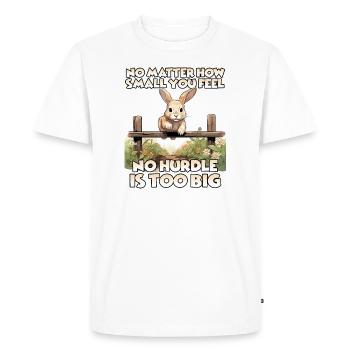 Kaninhop Action Training et Fun pour votre lapin - T-shirt Premium bio Homme - blanc - Devant - Nico (187cm)