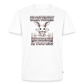 Kaninhop adventure: agility for your rabbit - Men's Premium Organic T-Shirt - white - Front - Nico (187cm)