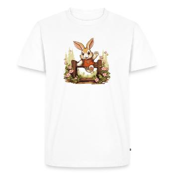Kaninhop your rabbit as an obstacle champion - Men's Premium Organic T-Shirt - white - Front - Nico (187cm)