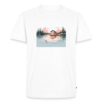 Sauna T Sauna finlandais Bien-être pour les amateurs de sauna - T-shirt Premium bio Homme - blanc - Devant - Nico (187cm)
