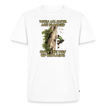 The Art of Toprope Climbing Toprope Mountaineer - Men's Premium Organic T-Shirt - white - Front - Nico (187cm)