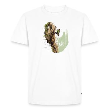 L’art de l’escalade en moulinette - T-shirt Premium bio Homme - blanc - Devant - Nico (187cm)