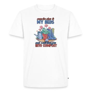 Je ferai de toi le jardinier du compost en disant - T-shirt Premium bio Homme - blanc - Devant - Nico (187cm)