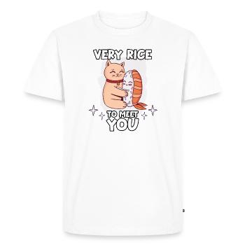 drôle Japon sushi Kpop Wasabi Nigiri sushi - T-shirt Premium bio Homme - blanc - Devant - Nico (187cm)