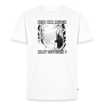 Krampus T | Krampus Costume | Demonic Santa Claus - Men's Premium Organic T-Shirt - white - Front - Nico (187cm)