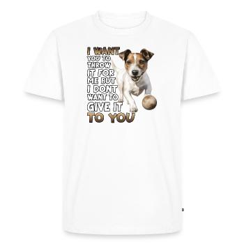 Cute Jack Russell Dog T for Dog Owners as Walkie - Men's Premium Organic T-Shirt - white - Front - Nico (187cm)