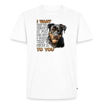 Porte-chien Rottweiler T pour les propriétaires - T-shirt Premium bio Homme - blanc - Devant - Nico (187cm)