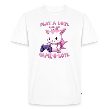 Cute Gamer T | Axolotl Gamer Outfit | Otaku Anime - Men's Premium Organic T-Shirt - white - Front - Nico (187cm)
