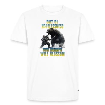 Ukraine T Support Ukraine soldiers - Men's Premium Organic T-Shirt - white - Front - Nico (187cm)