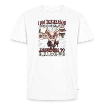 Krampus T Père Noël démoniaque Kramperl - T-shirt Premium bio Homme - blanc - Devant - Nico (187cm)