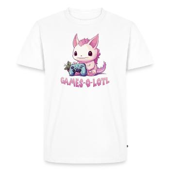 Axolotl Gamer T Kawaii Stuff Axolotl Otaku Axolotl - T-shirt Premium bio Homme - blanc - Devant - Nico (187cm)