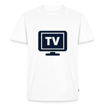 television - Men's Premium Organic T-Shirt - white - Front - Nico (187cm)