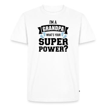 Grand-père - T-shirt Premium bio Homme - blanc - Devant - Nico (187cm)