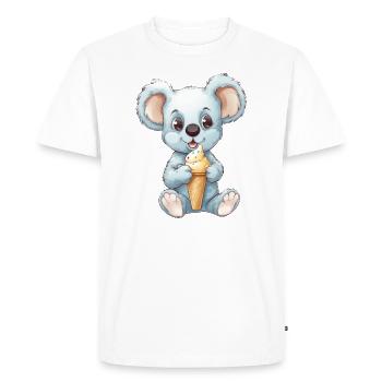 Koala aime la crème glacée - Cute Animal Design - T-shirt Premium bio Homme - blanc - Devant - Nico (187cm)