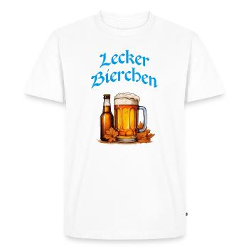 Article sur l’ à la bière délicieuse - T-shirt Premium bio Homme - blanc - Devant - Nico (187cm)