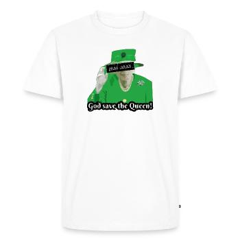 Queen II - Elizabeth England - Queen of England, - Men's Premium Organic T-Shirt - white - Front - Nico (187cm)