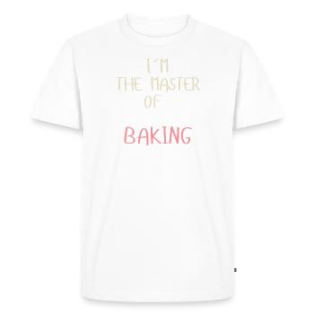 Je suis le maître de la pâtisserie - T-shirt Premium bio Homme - blanc - Devant - Nico (187cm)