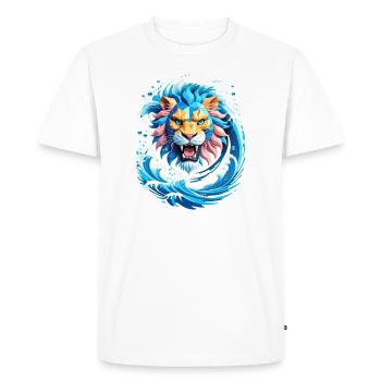 lion rois des vagues - T-shirt Premium bio Homme - blanc - Devant - Nico (187cm)