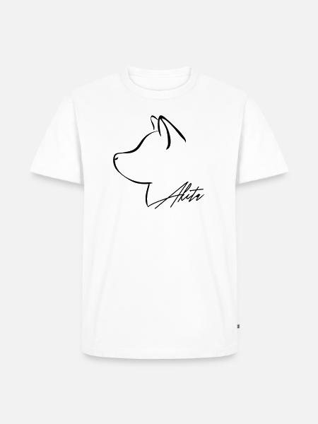AKITA Profile E WILSIGNS - Men's Premium Organic T-Shirt - white