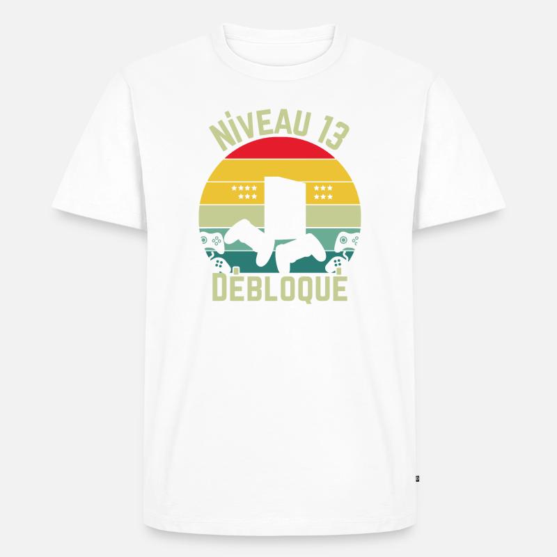Level 13 freigeschaltet - Männer Premium Bio T-Shirt - Weiß