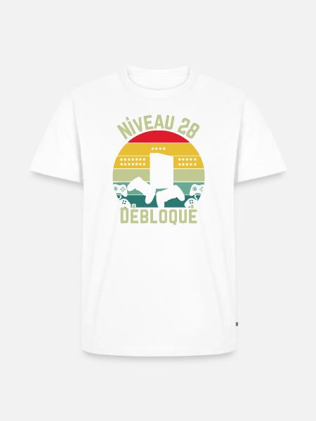 Level 28 Unlocked - Men's Premium Organic T-Shirt - white