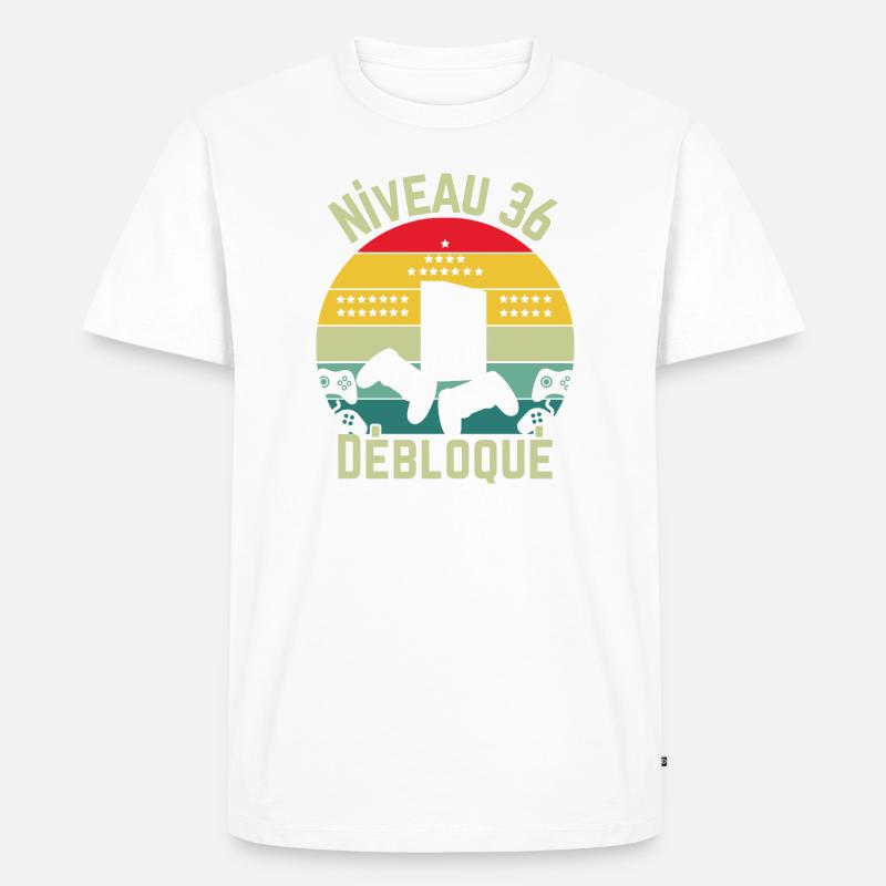 Level 36 freigeschaltet - Männer Premium Bio T-Shirt - Weiß