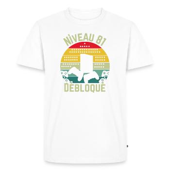 Level 81 Detached - Men's Premium Organic T-Shirt - white - Front - Nico (187cm)