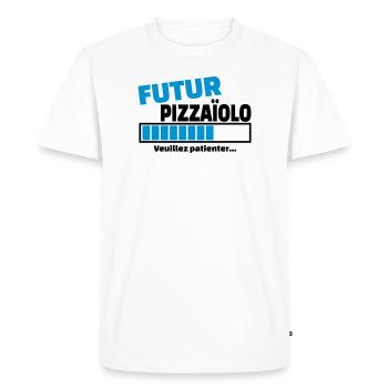 futur pizzaïolo - T-shirt Premium bio Homme - blanc - Devant - Nico (187cm)