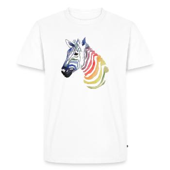 Colorful zebra - Men's Premium Organic T-Shirt - white - Front - Nico (187cm)