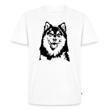 Chien LAPPHUND FINLANDAIS Wilsigns - T-shirt Premium bio Homme - blanc - Devant - Nico (187cm)