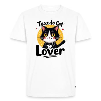 Women's Tuxedo Cat Lover Gift Cat Lover - Men's Premium Organic T-Shirt - white - Front - Nico (187cm)