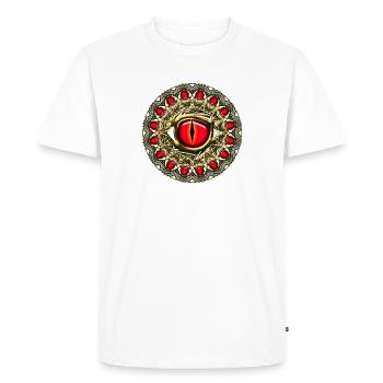 Oeil dragon Symbole magique 4 éléments puissance - T-shirt Premium bio Homme - blanc - Devant - Nico (187cm)