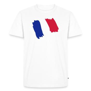 Drapeau de France dessin - T-shirt Premium bio Homme - blanc - Devant - Nico (187cm)