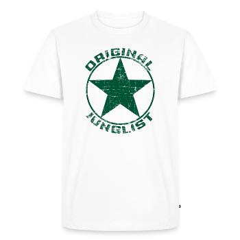 Original Junglist DNB Drum n Bass Green Remix - Men's Premium Organic T-Shirt - white - Front - Nico (187cm)