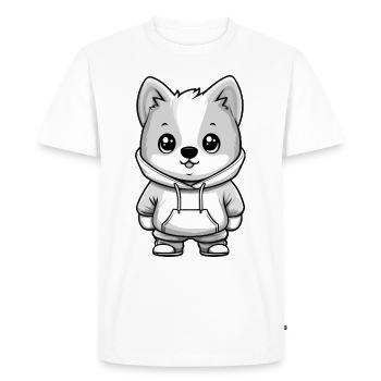 Samoyed Dog Funny - Men's Premium Organic T-Shirt - white - Front - Nico (187cm)