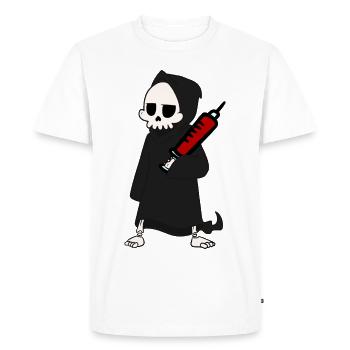 Death Grim Reaper drôle de seringue mortelle - T-shirt Premium bio Homme - blanc - Devant - Nico (187cm)