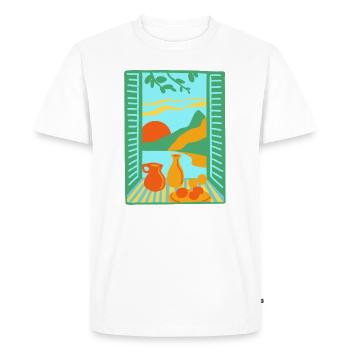 From Berlin to... - Männer Premium Bio T-Shirt - Weiß - Vorne - Nico (187cm)