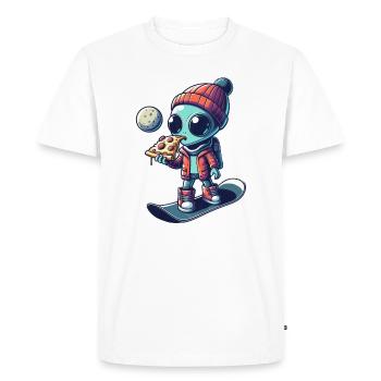 Mignon Comic Alien Snowboard Snowboarder - T-shirt Premium bio Homme - blanc - Devant - Nico (187cm)