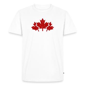 CANADA, CANADA 3 FEUILLES MAPLE UTILISÉES - T-shirt Premium bio Homme - blanc - Devant - Nico (187cm)
