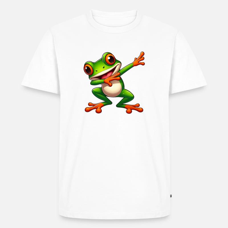 Cool Frog Dabbing Toad Style - Men's Premium Organic T-Shirt - white