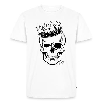 Skull Edrop - Men's Premium Organic T-Shirt - white - Front - Nico (187cm)