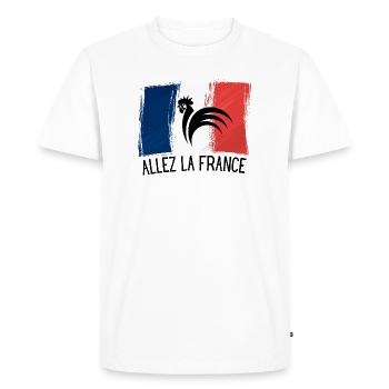 Allez la France équipe de France sport - T-shirt Premium bio Homme - blanc - Devant - Nico (187cm)
