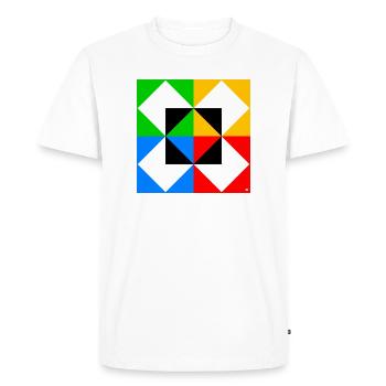 Triangle carré 1 - T-shirt Premium bio Homme - blanc - Devant - Nico (187cm)