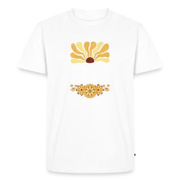 Ambiance rétro Flower Power - T-shirt Premium bio Homme - blanc - Devant - Nico (187cm)