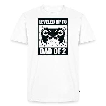 Le joueur de jeu Papa père a atteint le niveau de papa de 2 - T-shirt Premium bio Homme - blanc - Devant - Nico (187cm)