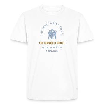 Peuple a genoux gris - T-shirt Premium bio Homme - blanc - Devant - Nico (187cm)