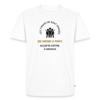 Peuple a genoux noir - T-shirt Premium bio Homme - blanc - Devant - Nico (187cm)