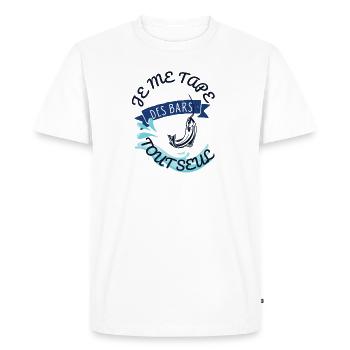 Je me tape des bars tout seul - Cadeau Humour Anni - T-shirt Premium bio Homme - blanc - Devant - Nico (187cm)