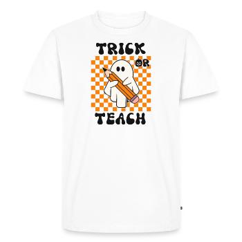 Halloween Teacher Trick Or Teach - Men's Premium Organic T-Shirt - white - Front - Nico (187cm)