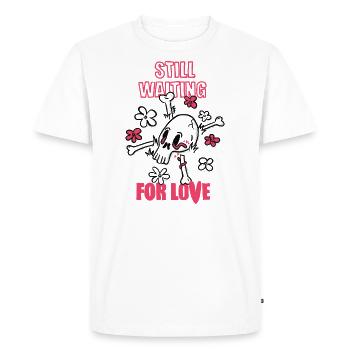 Still waiting for love - Men's Premium Organic T-Shirt - white - Front - Nico (187cm)